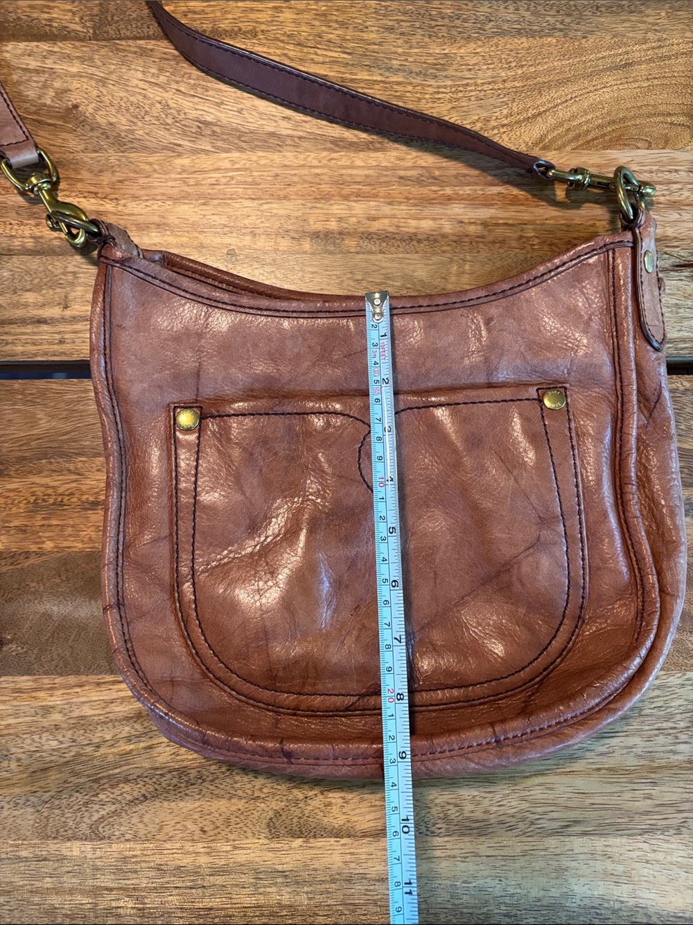 Frye Chestnut Brown Leather Shoulder Crossbody - Picture 11 of 12